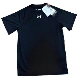 UNDER ARMOUR *NWT* BOYS LOCKER SHORT SLEEVE LOOSE T-SHIRT -BLACK - KIDS SMALL